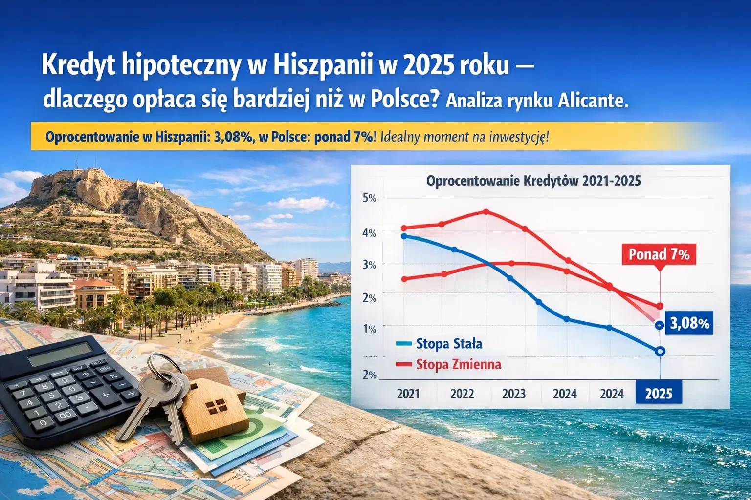 Kredyt hipoteczny w Hiszpanii w 2025 roku – dlaczego opłaca się bardziej niż w Polsce? Analiza rynku Alicante.